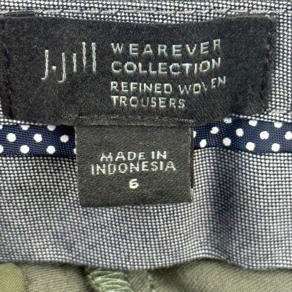 J. Jill Women's Wearever Collection Refined Woven Green Trousers Size 6 Mid Rise - Picture 5 of 10